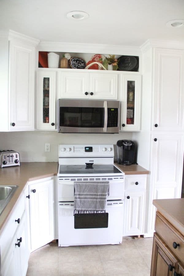 Build Custom Open Shelving Above Cabinets 2