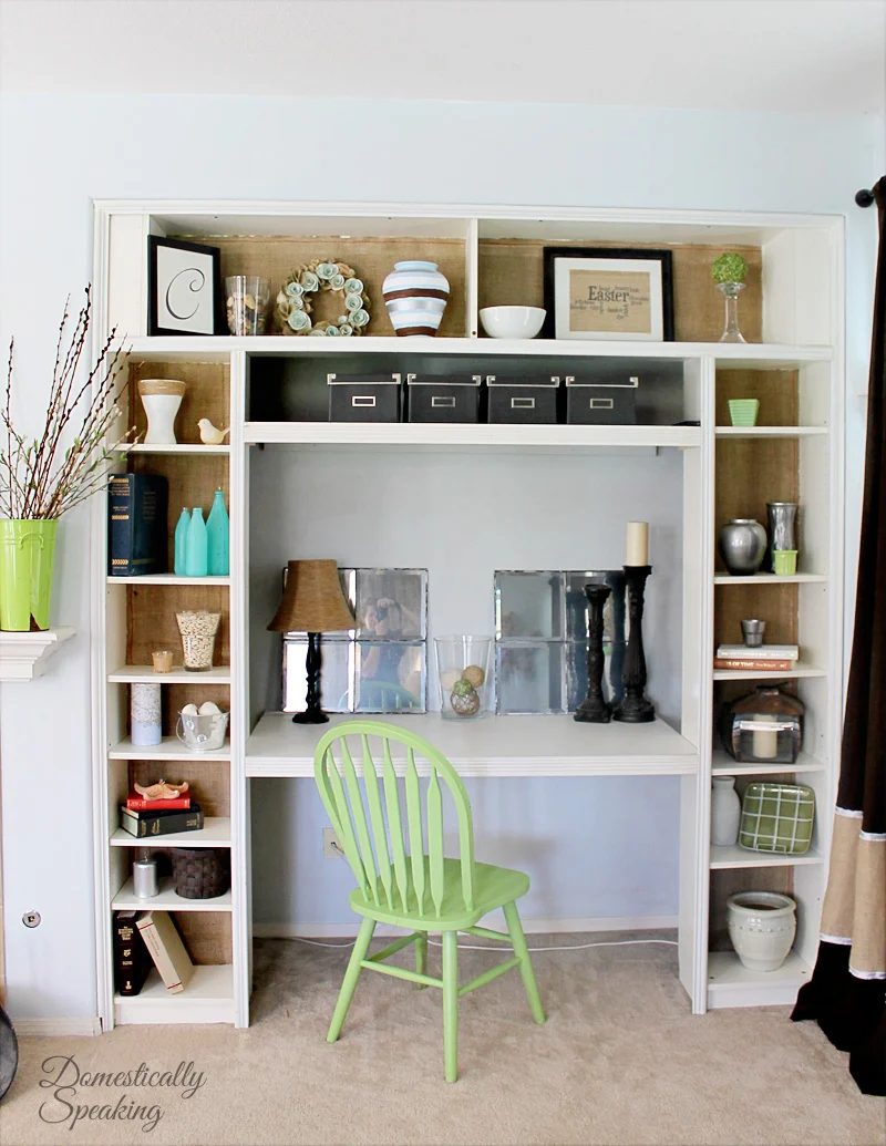 4 Built In Desk Nook From Ikea Bookshelf By Domestically Speaking Featured On @Bekob