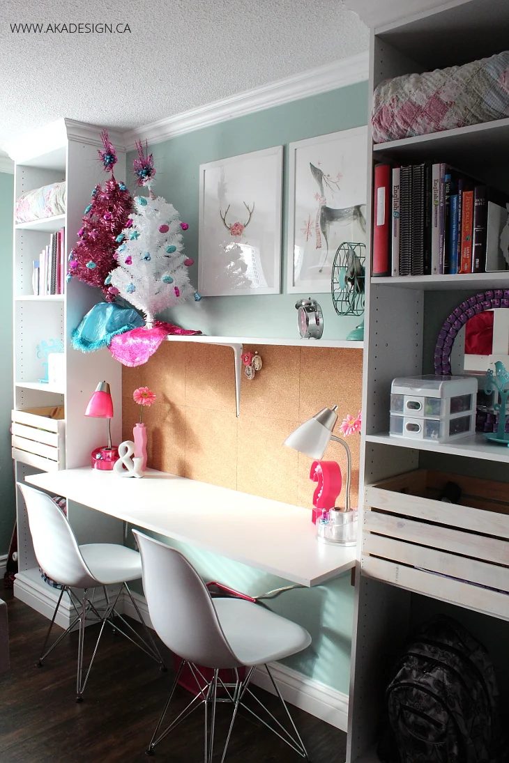 BUILT IN DESK AND SHELVES