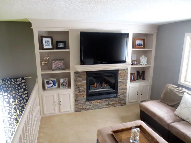 Fireplace Makeover With Built In Shelving Construction2style On Bekob