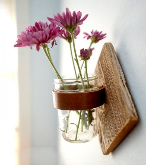 so straightforward! rustic mason jar sconce or wall vase