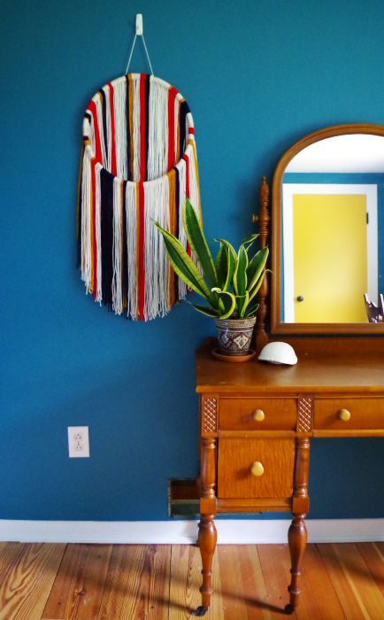 circular yarn wall hanging
