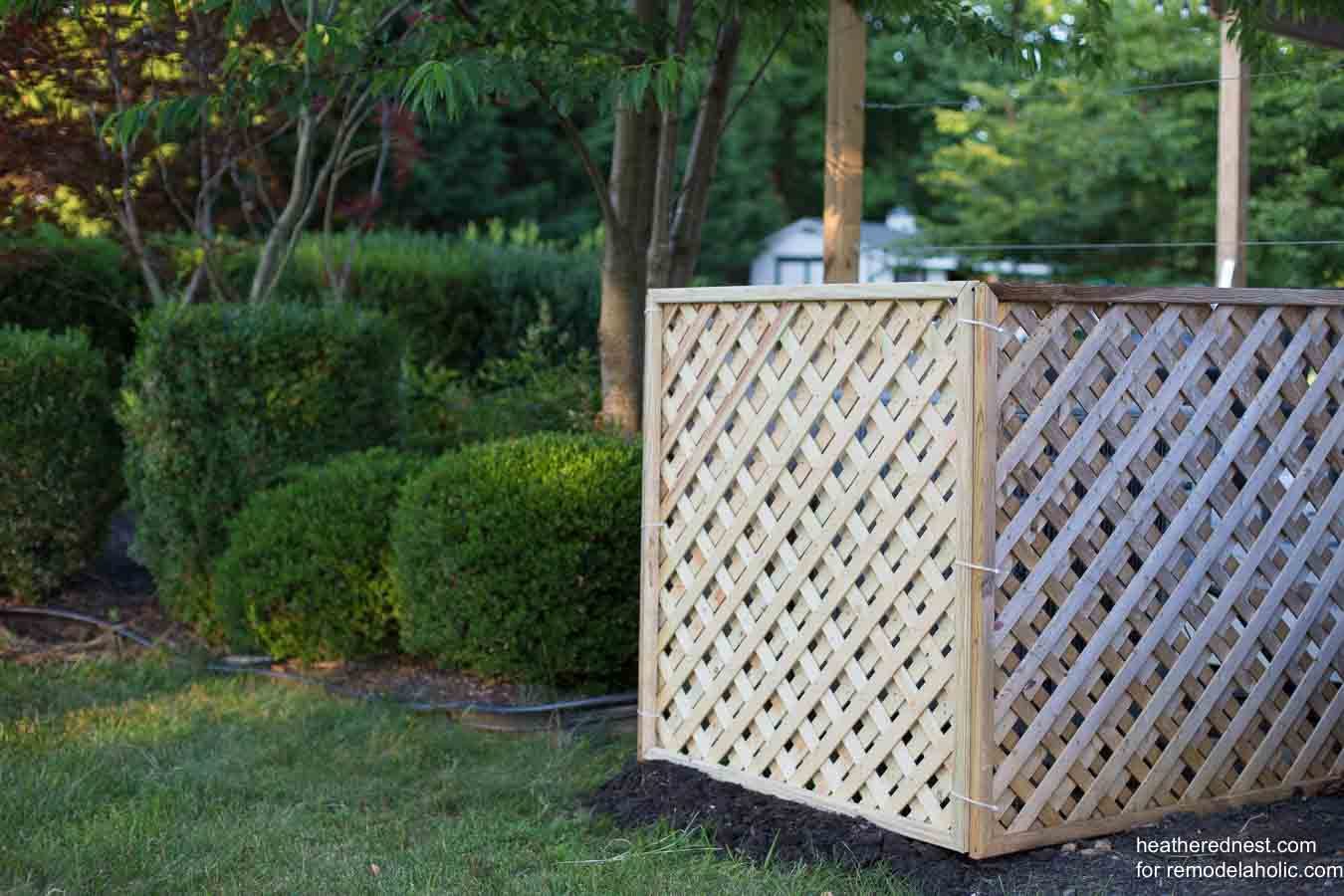 Hide Your AC Unit: Handmade Outdoor Air Conditioner Screen with Lattice