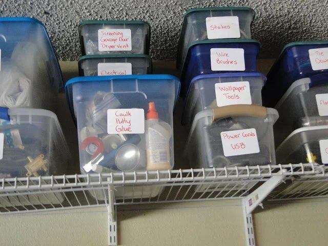 clear-labeled-tubs-garage-storage-frazzled-joy