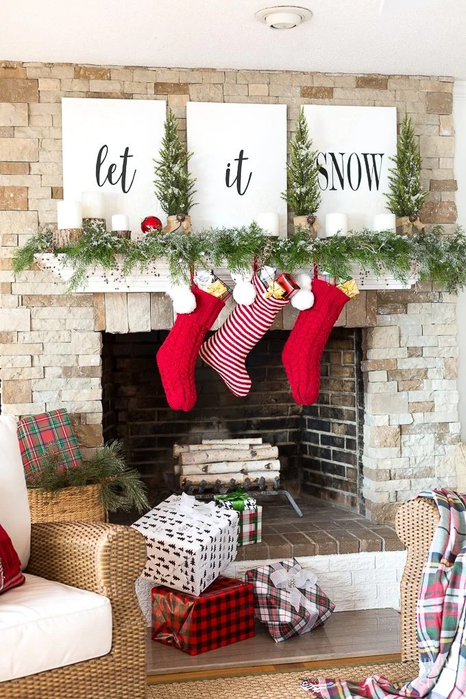 Inmyownstyle Let It Snow Christmas Mantel
