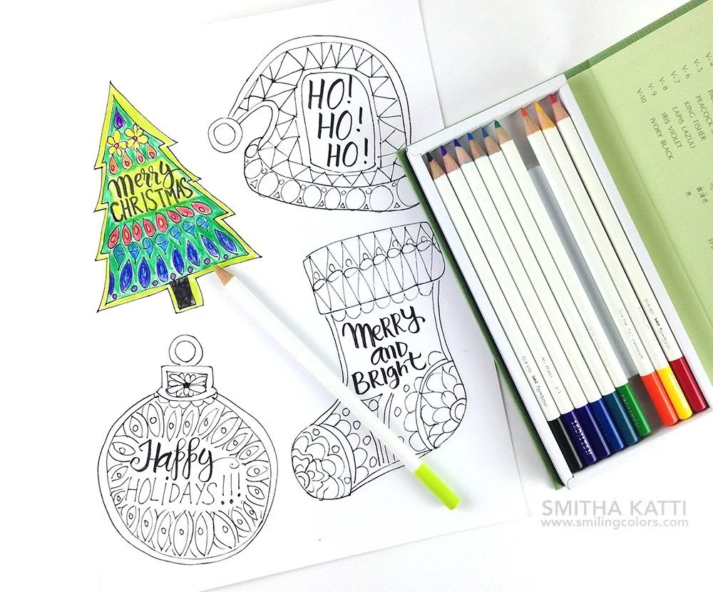 Smilingcolors Coloring Page Holiday Gift Tags