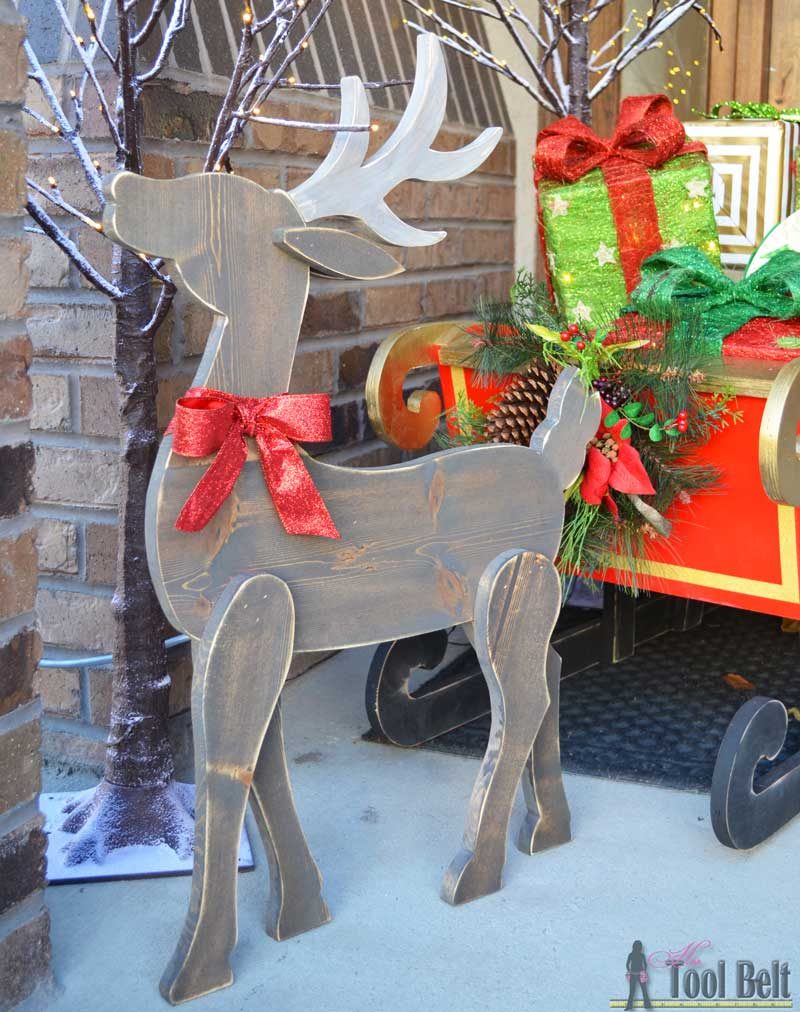 Hertoolbelt Diy Wood Reindeer And Sleigh