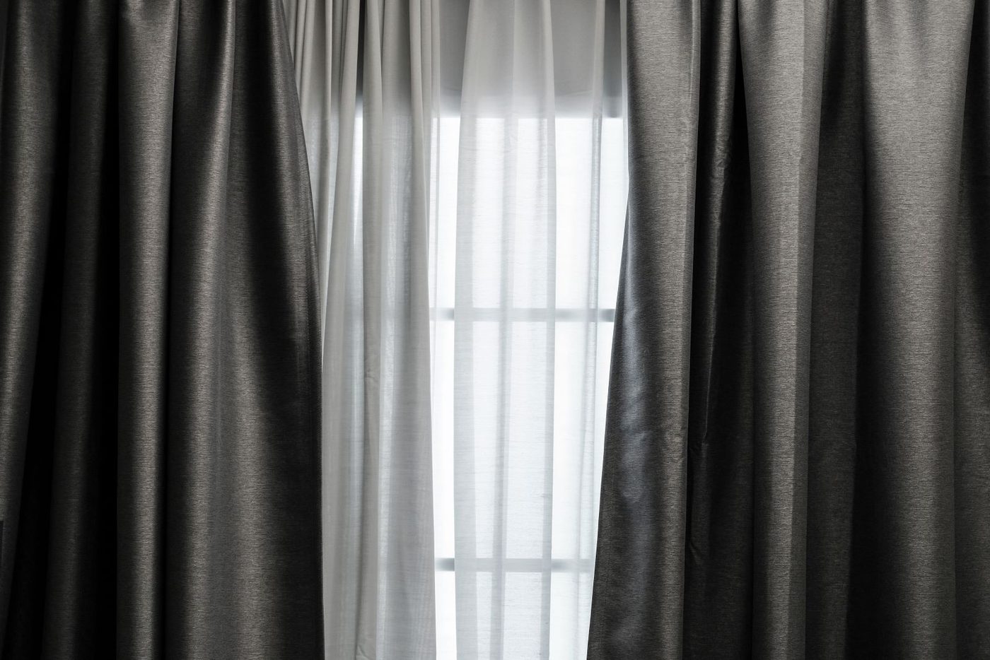 Gray And White Curtain