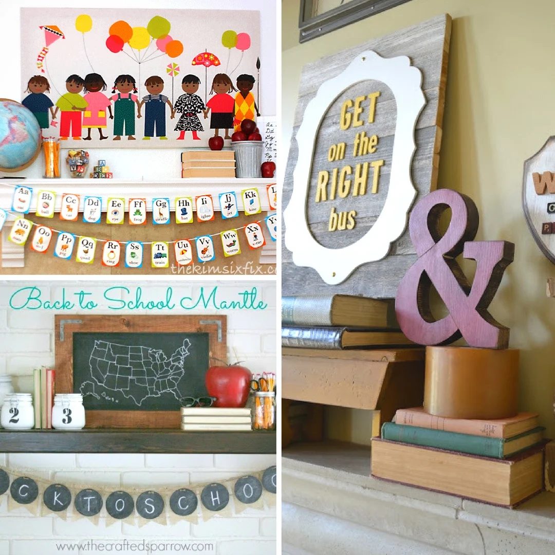 Set the mood for back to school by decorating your mantel in style. 17 Back to School Mantel Decorating options via Bekob.com