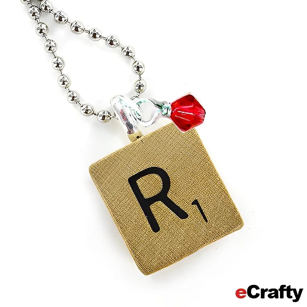Scrabble Tile Pendant Necklace (1)