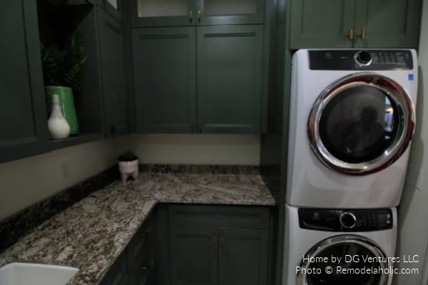 Dark Green Laundry Room, Remodel