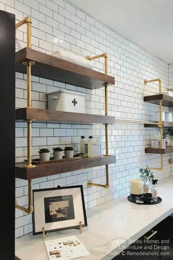 straightforward Handmade option: Laundry Room Pipe Shelving