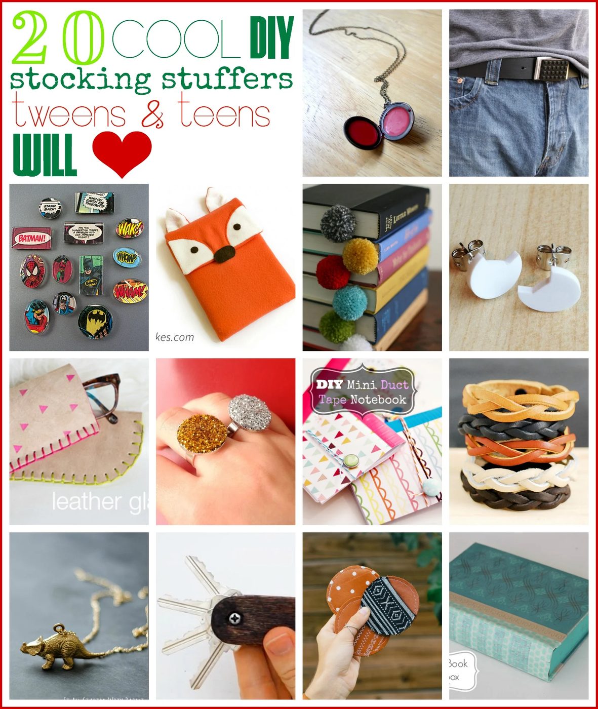 Find the well fitted stocking stuffers for teens and tweens without breaking the bank. Plus some are ones you can make yourself. 20 Cool Handmade Stocking Stuffers for Tweens & Tee