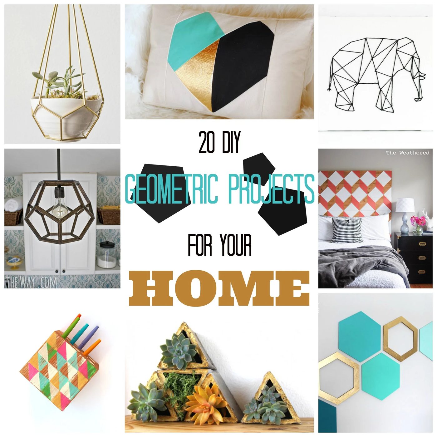 20 Handmade Geometric Projects for Your Home ~ Tipsaholic.com #geometric #decorating
