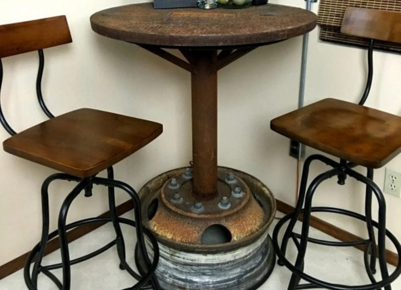 1 Industrial Bar Table Built Of Salvaged Materials By Salvage Sister And Mister Featured On @Bekob 600x800