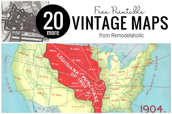 20 (More) Free Vintage Map Ready-to-print Images