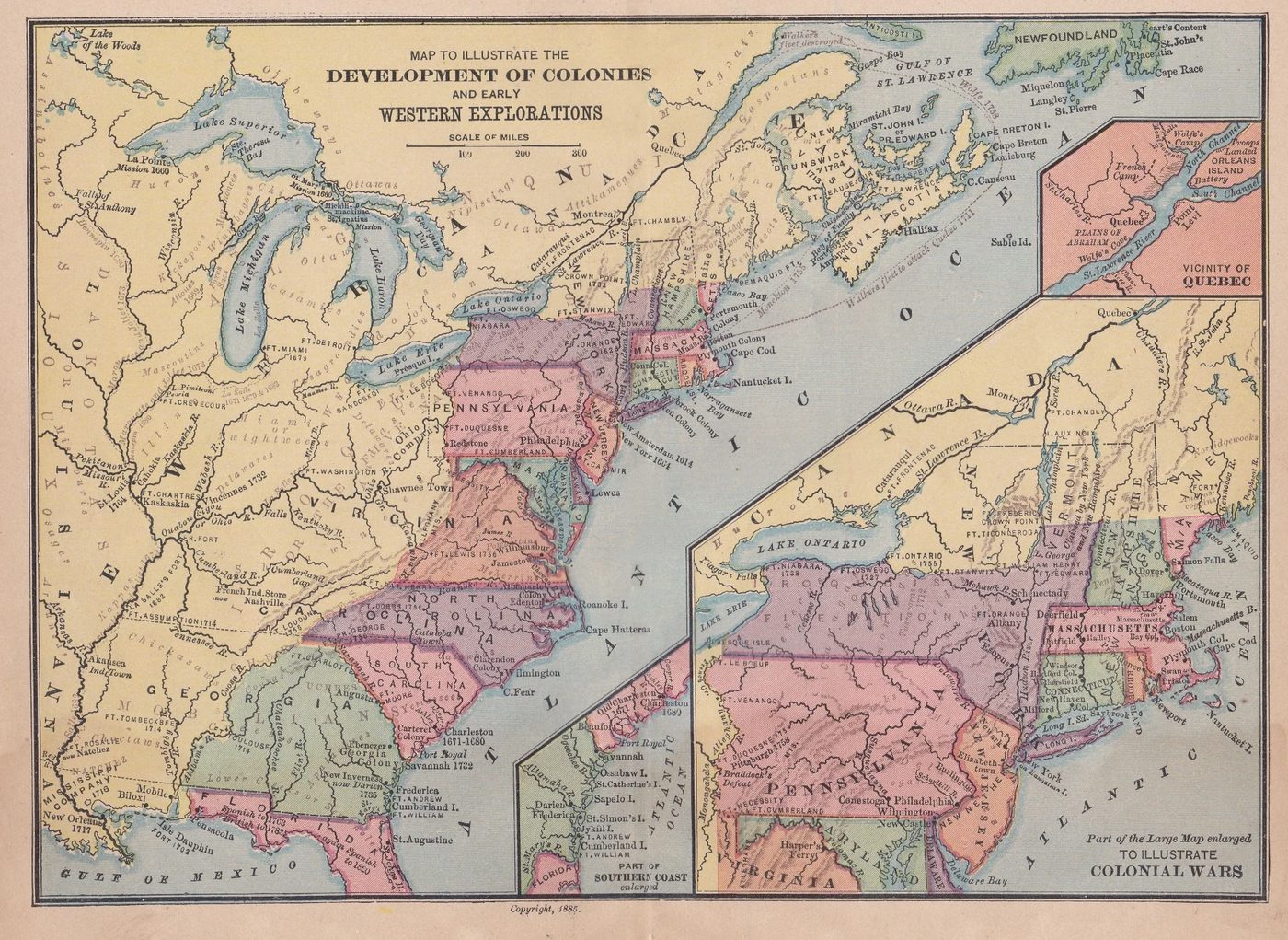 Vintage map of early America | Bekob.com #art #printable #maps