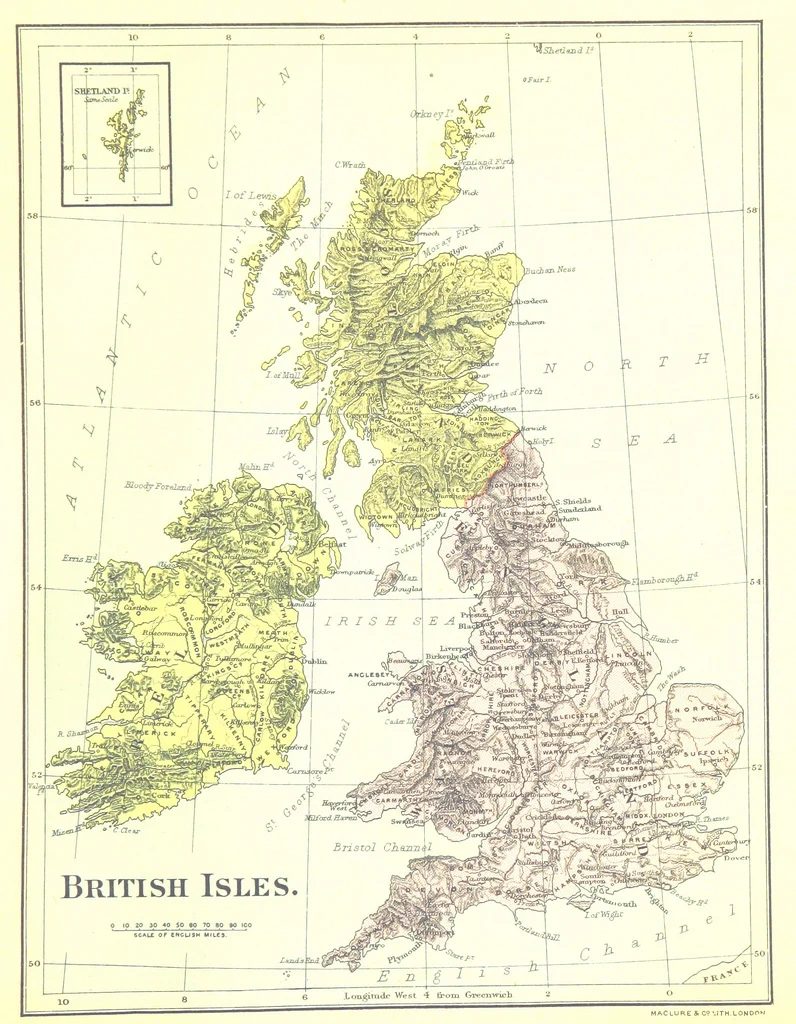 Vintage map, printable, British Isles | Bekob.com #art #printable #maps
