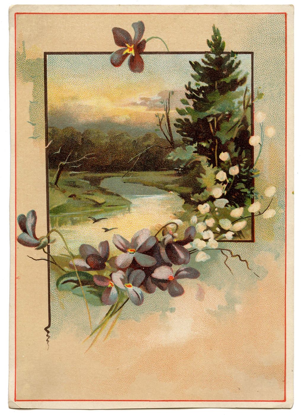 striking vintage spring landscape print | 20 free vintage printable images for spring on Bekob.com