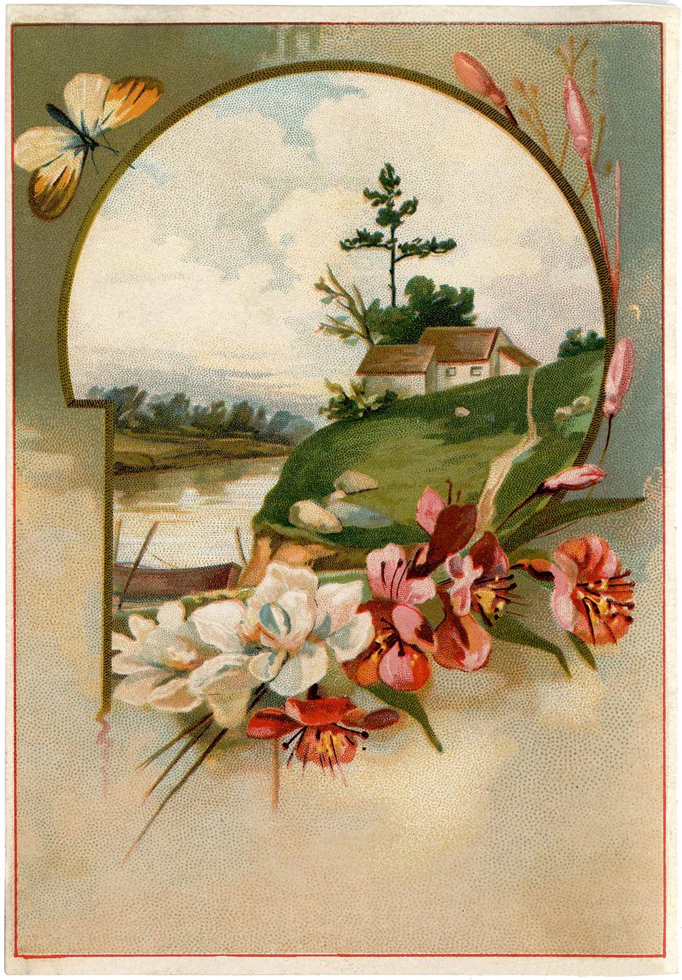 striking vintage butterflies and flowers | 20 free vintage printable images for spring on Bekob.com