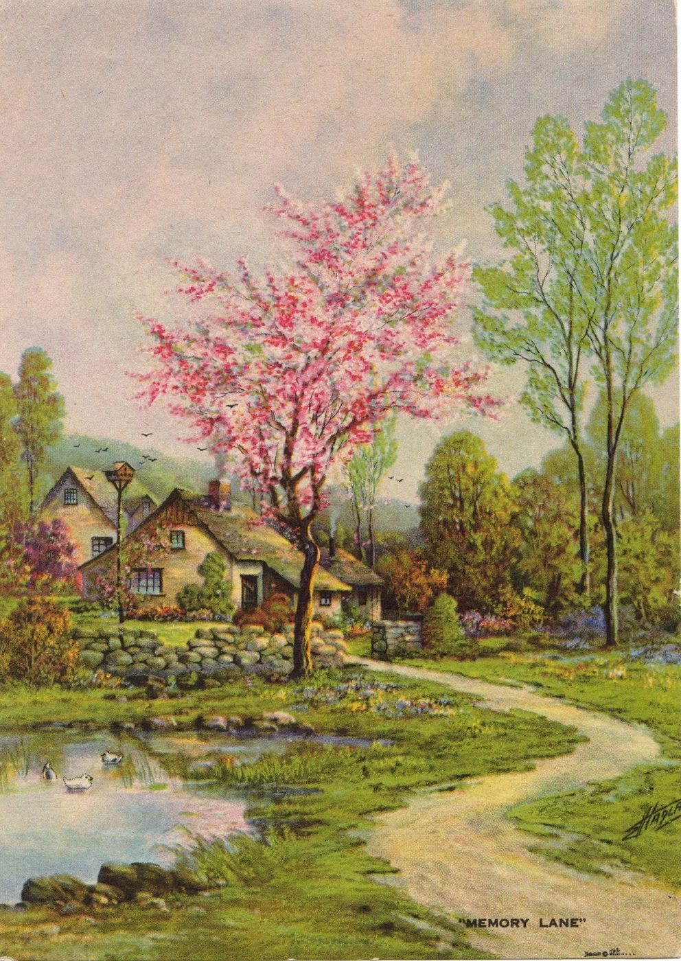 Pink blossoms in spring! | 20 free vintage printable images for spring on Bekob.com