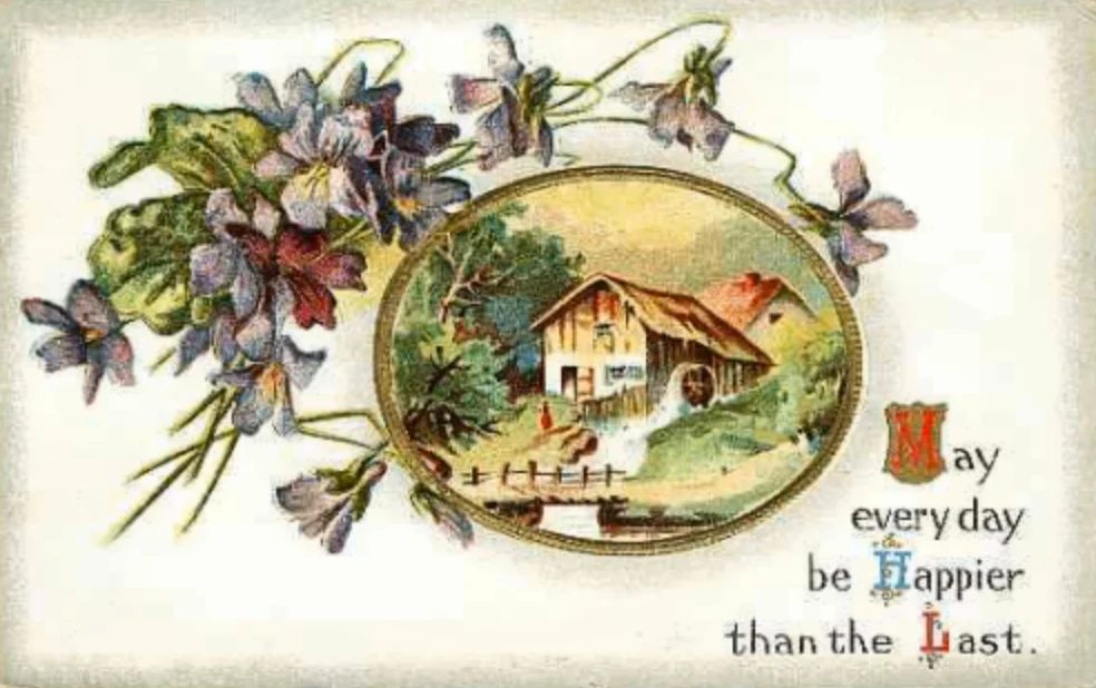 May every day be happier than the last | 20 free vintage printable images for spring on Bekob.com