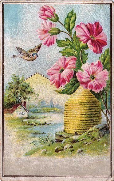 pink flowers for spring | 20 free vintage printable images for spring on Bekob.com