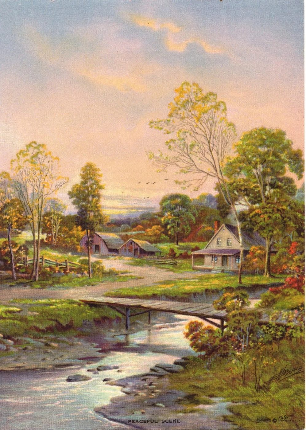 Lovely vintage spring landscape print | 20 free vintage printable images for spring on Bekob.com