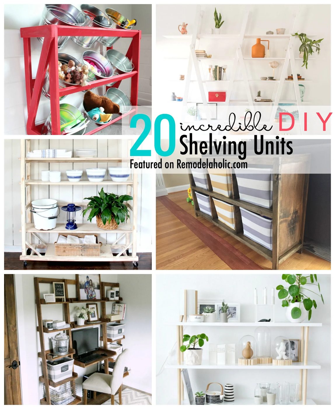 Add some storage space with a wall shelving unite. We are sharing 20 notable Handmade Shelving Units featured on Bekob.com