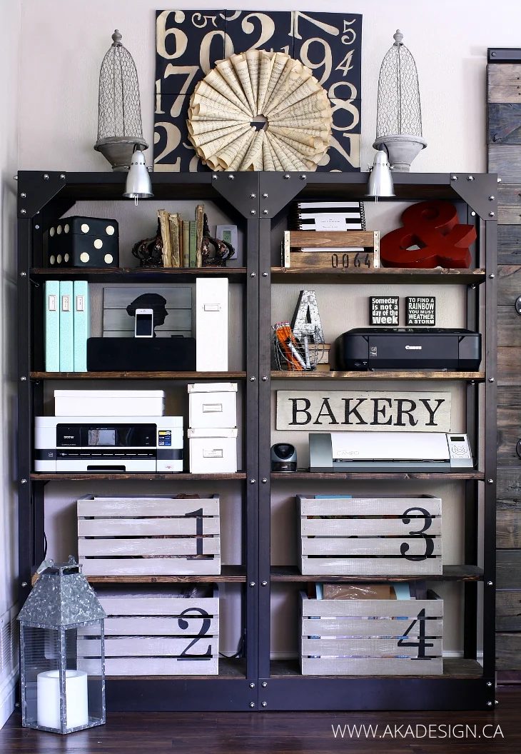 Industrial Shelves Crates Printers Office