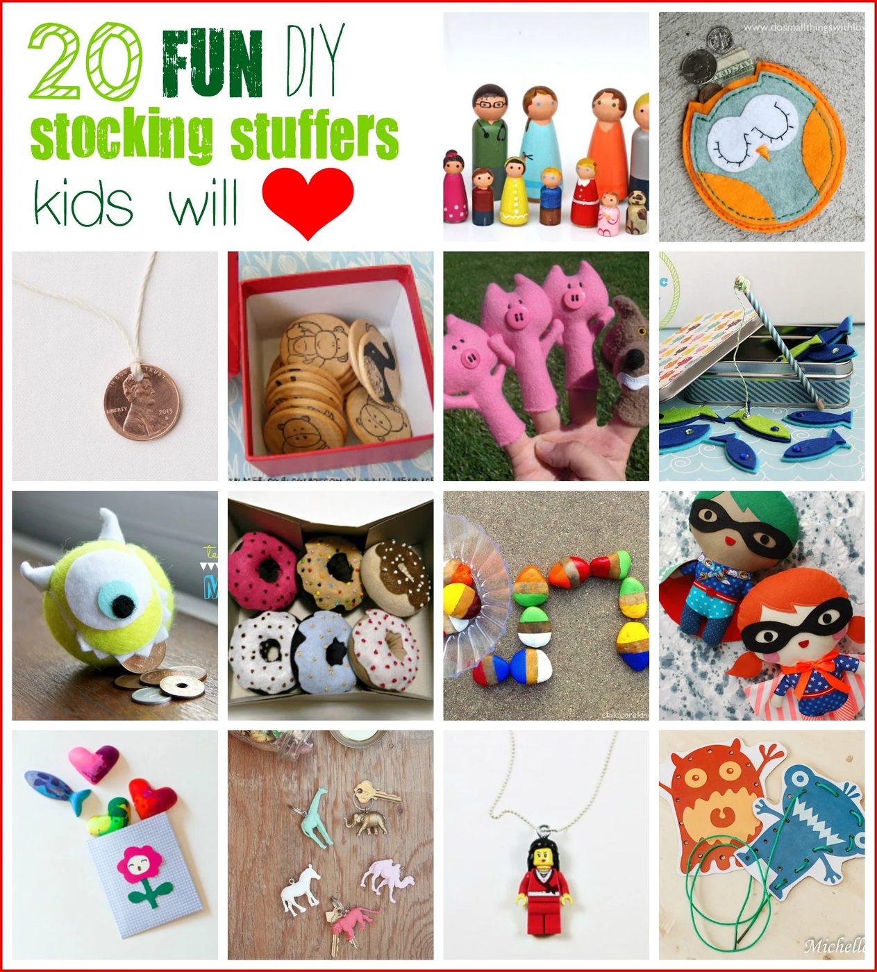 Get creative and crafty with gifts this year. All toys don't have to come from a store. Here are 20 Kid-Pleasing Handmade Stocking Stuffers - Tipsaholic, #stockingstuffers, #Handma