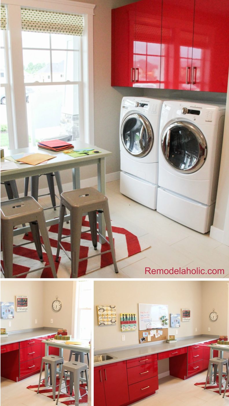 Kids homework, craft and laundry room featured on Bekob.com