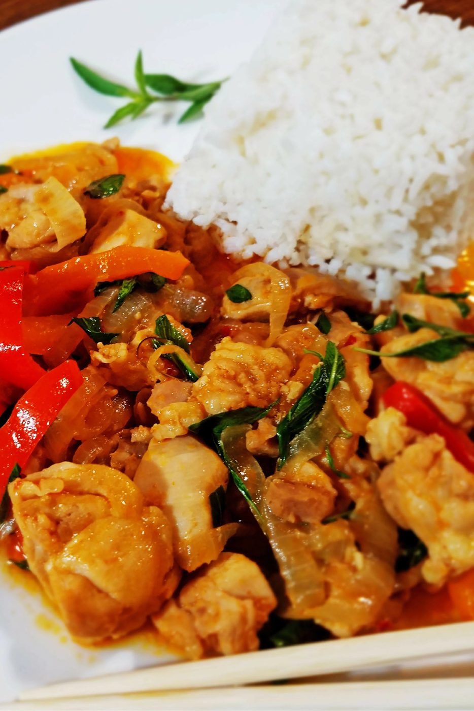 A quick and straightforward dinner recipe that is delicious! One Pot Thai Basil Chicken recipe at Bekob.com