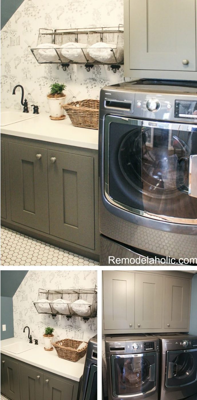 cute cottage attic laundry room design featured on Bekob.com