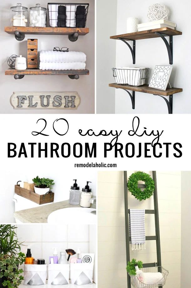 Time to update your bathroom on a small scale? Tackle one or more of these 20 straightforward Handmade Bathroom Projects to get a new look featured on Bekob.com