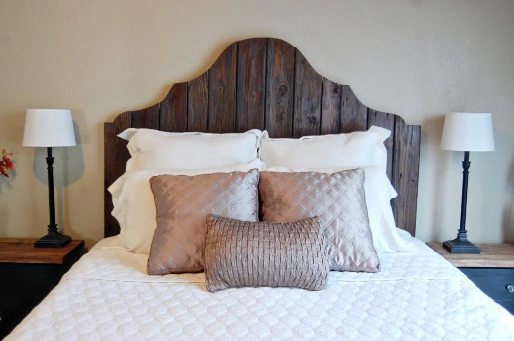 rustic wood headboard and bed, The Accent Piece on Bekob