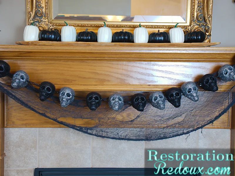 Glittered Skull Garland Restoration Redoux