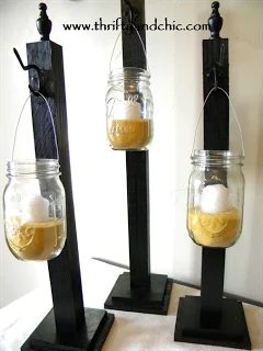2x2 Projects, Decorative Hanging Mason Jar Post, Thrifty And Chic