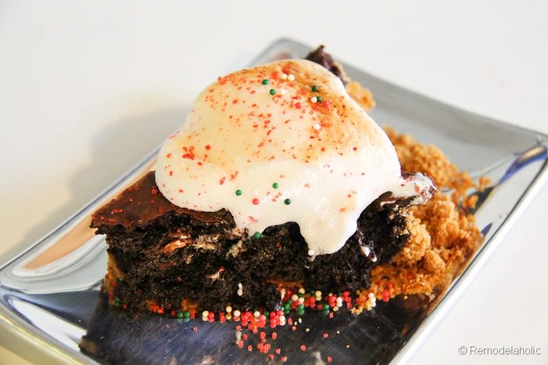 Fudge Brownie S'more Pie using Peeps