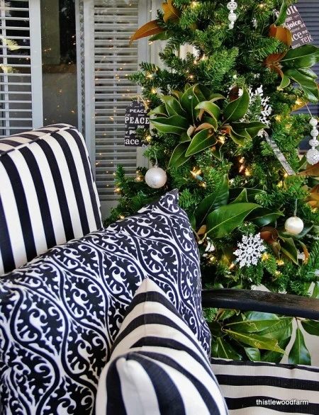 christmas tree vintage and greenery