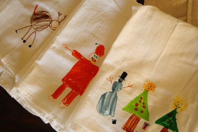holiday gift option - kid decorated tea towels