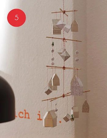 paper village hanging mobile, Brigitte via Bekob