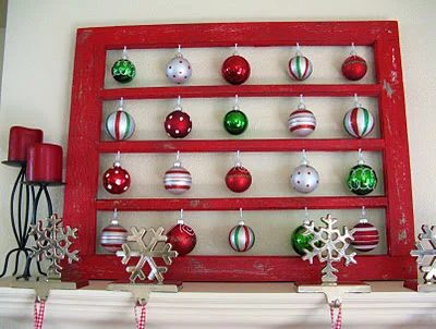 holiday decor window ornament display