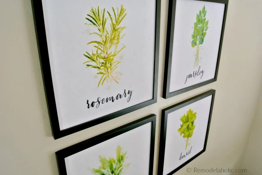 Kitchen Wall Art Ready-to-print: Watercolor Herb Art Set