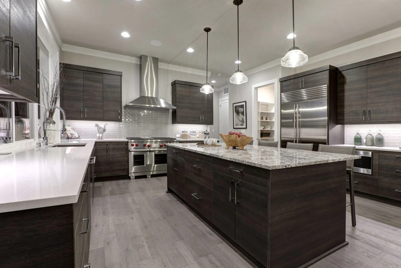 Kitchen With Metal Features