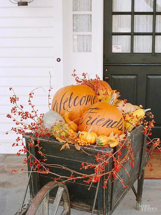 Transition From A Halloween Porch To A Thanksgiving Porch With A Few direct Changes 22 Festive Thanksgiving Porches Featured On Bekob Com
