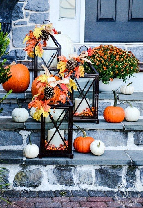 Transition From A Halloween Porch To A Thanksgiving Porch With A Few direct Changes 22 Festive Thanksgiving Porches Featured On Bekob Com