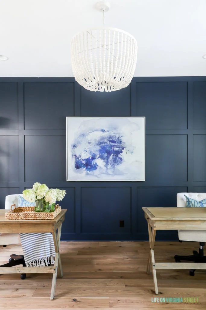 Best Handmade Tutorials And Tips, Office Makeover With Hale Navy Panel Wall And White Oak Wood Floors Life On Virginia Street