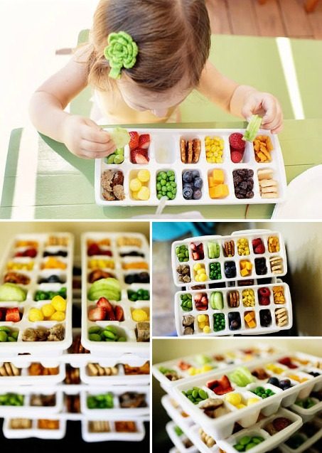 Toddler lunch options using ice cube trays