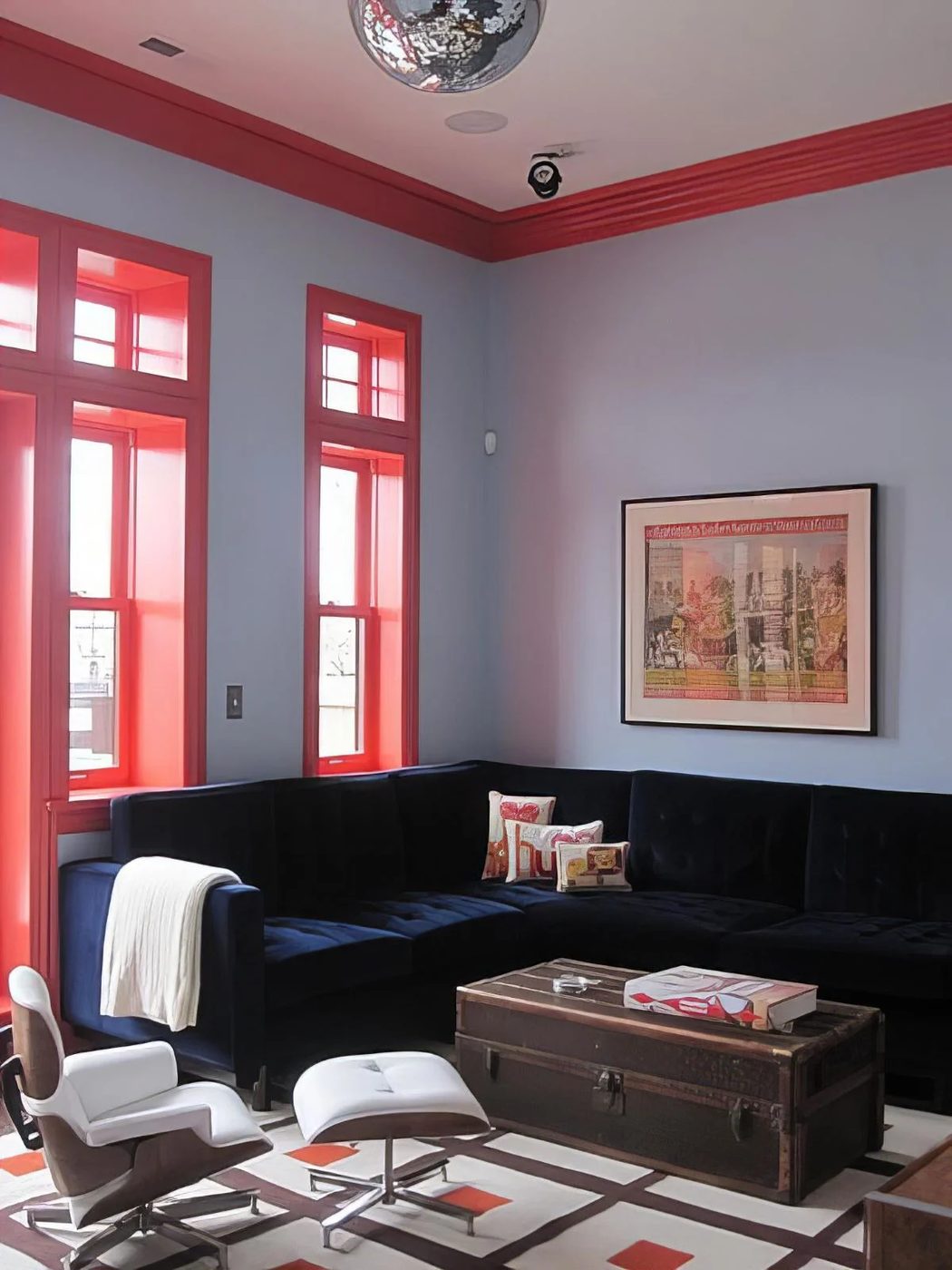 11 Orange Trim Living Room Blue Walls Complimentary Colored Trim And Colored Walls 110359
